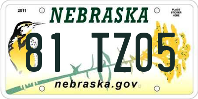 NE license plate 81TZ05