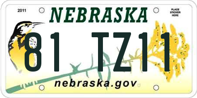 NE license plate 81TZ11
