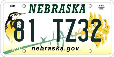 NE license plate 81TZ32