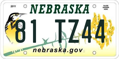 NE license plate 81TZ44