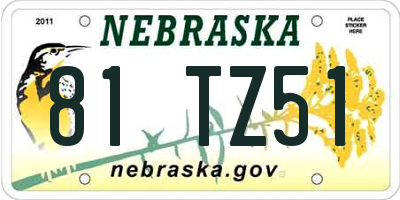 NE license plate 81TZ51