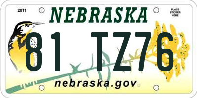 NE license plate 81TZ76