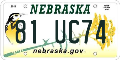 NE license plate 81UC74