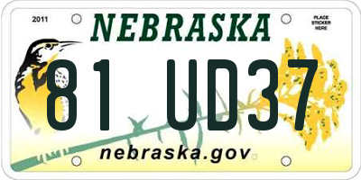NE license plate 81UD37