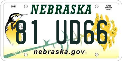 NE license plate 81UD66