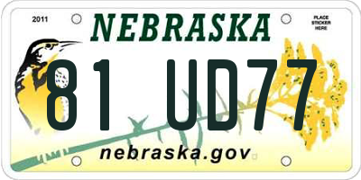 NE license plate 81UD77
