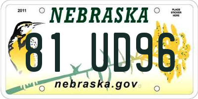 NE license plate 81UD96