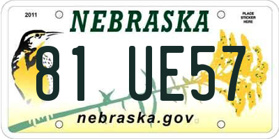 NE license plate 81UE57