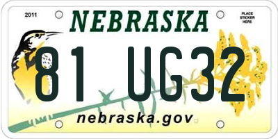 NE license plate 81UG32