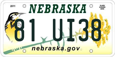 NE license plate 81UI38