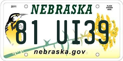 NE license plate 81UI39