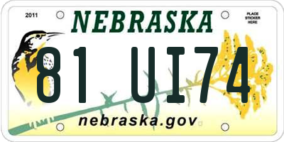 NE license plate 81UI74