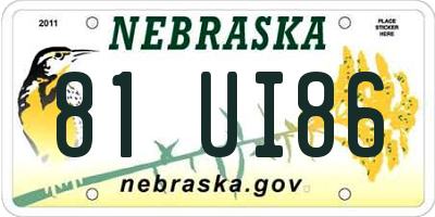 NE license plate 81UI86