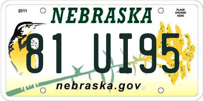NE license plate 81UI95
