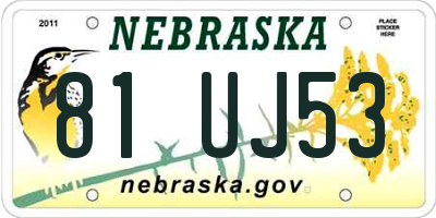 NE license plate 81UJ53