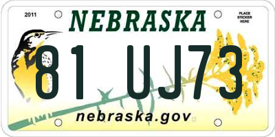 NE license plate 81UJ73