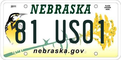 NE license plate 81US01