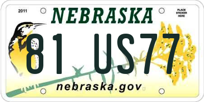 NE license plate 81US77