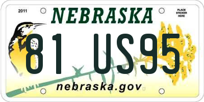 NE license plate 81US95