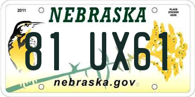 NE license plate 81UX61