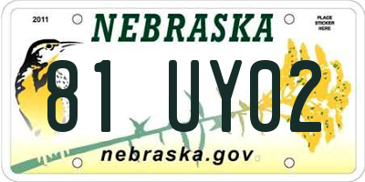 NE license plate 81UY02