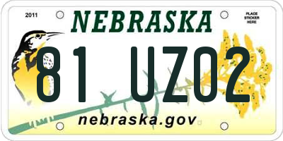 NE license plate 81UZ02