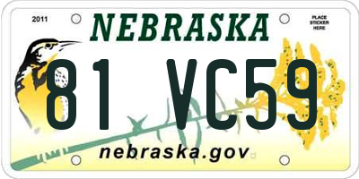 NE license plate 81VC59
