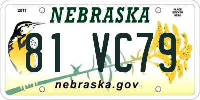 NE license plate 81VC79