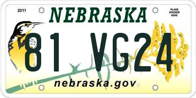 NE license plate 81VG24