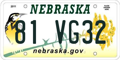 NE license plate 81VG32