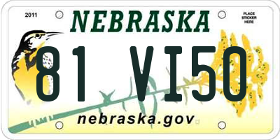 NE license plate 81VI50