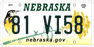 NE license plate 81VI58