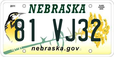 NE license plate 81VJ32