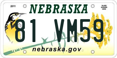 NE license plate 81VM59