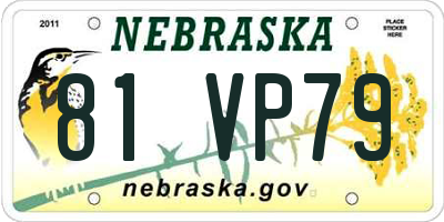 NE license plate 81VP79