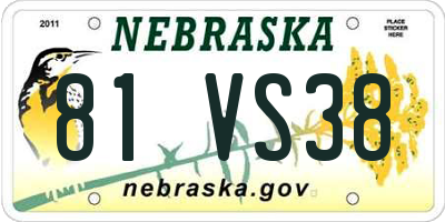 NE license plate 81VS38