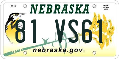 NE license plate 81VS61