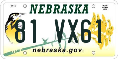 NE license plate 81VX61