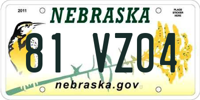 NE license plate 81VZ04