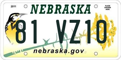 NE license plate 81VZ10