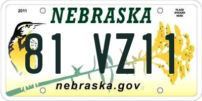 NE license plate 81VZ11