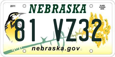 NE license plate 81VZ32
