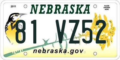 NE license plate 81VZ52