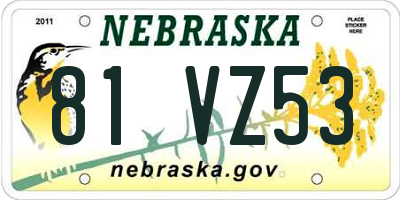 NE license plate 81VZ53