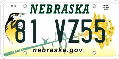 NE license plate 81VZ55