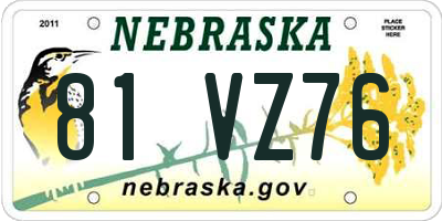 NE license plate 81VZ76