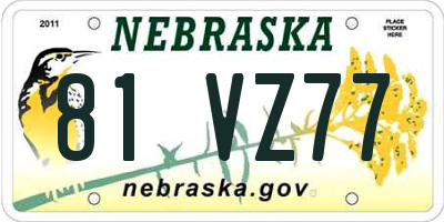 NE license plate 81VZ77