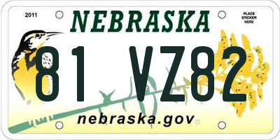NE license plate 81VZ82