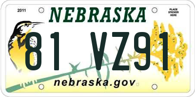 NE license plate 81VZ91