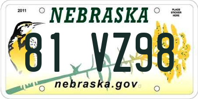 NE license plate 81VZ98